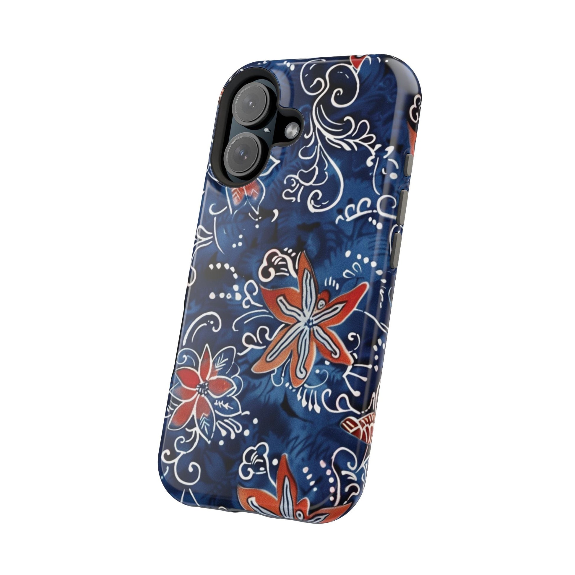 Floral Indigo Magnetic Impact Phone Case - DIGITAL X