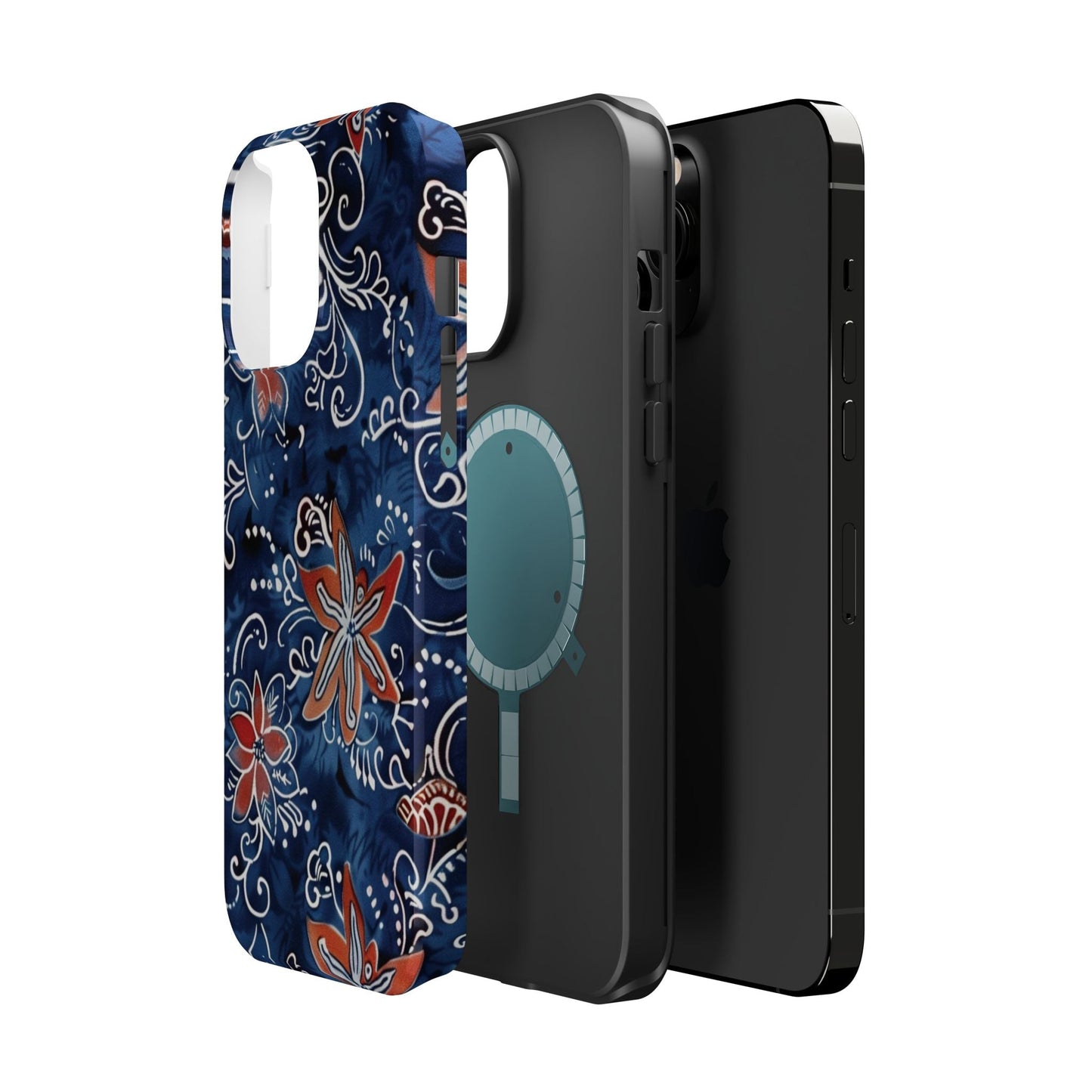 Floral Indigo Magnetic Impact Phone Case - DIGITAL X