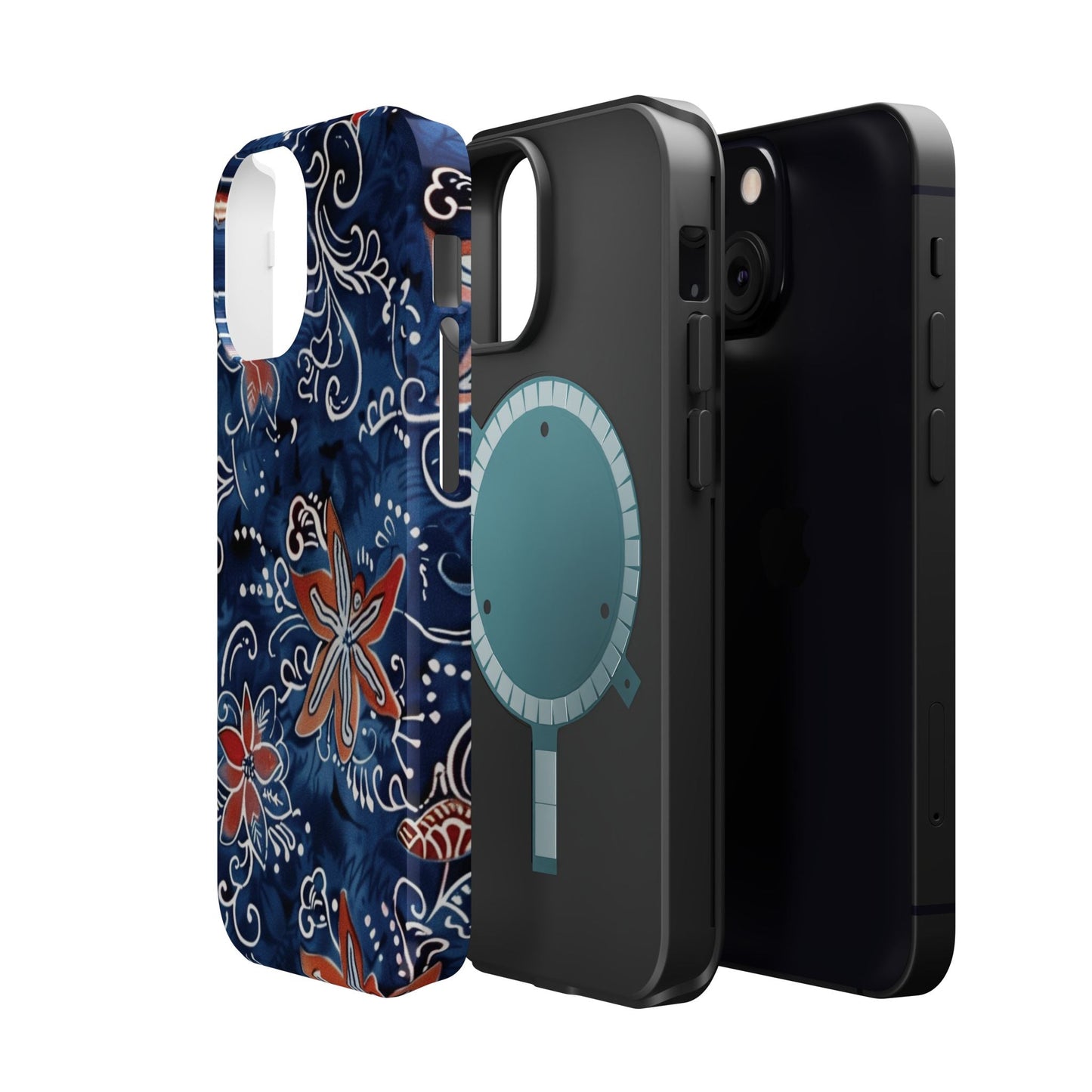 Floral Indigo Magnetic Impact Phone Case - DIGITAL X
