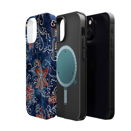Floral Indigo Magnetic Impact Phone Case - DIGITAL X