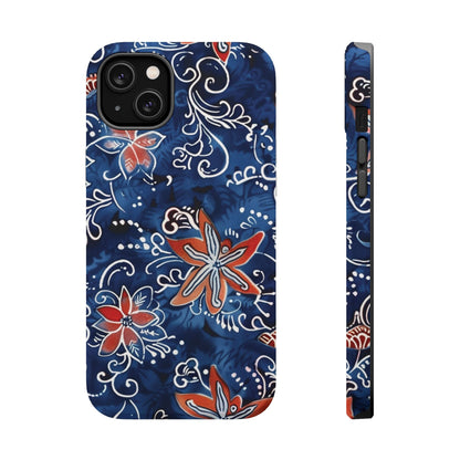 Floral Indigo Magnetic Impact Phone Case - DIGITAL X