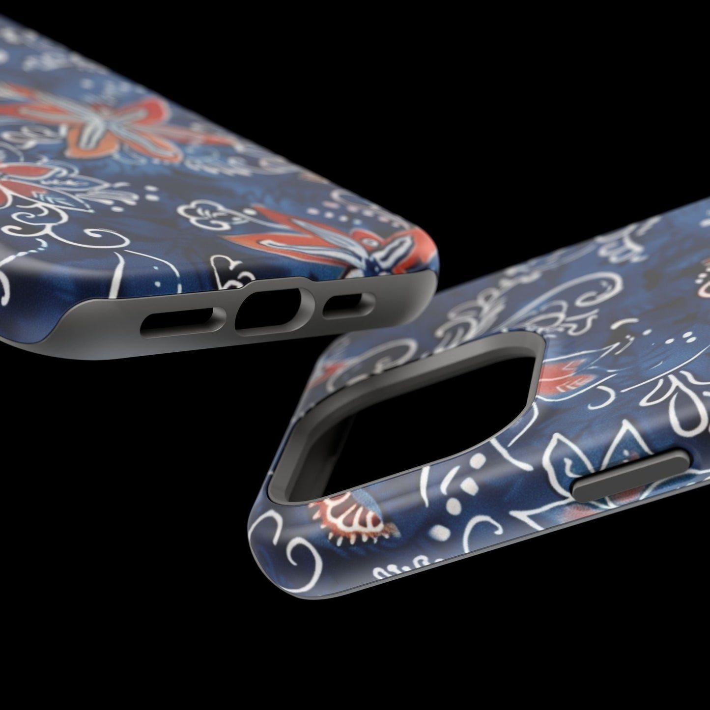 Floral Indigo Magnetic Impact Phone Case - DIGITAL X