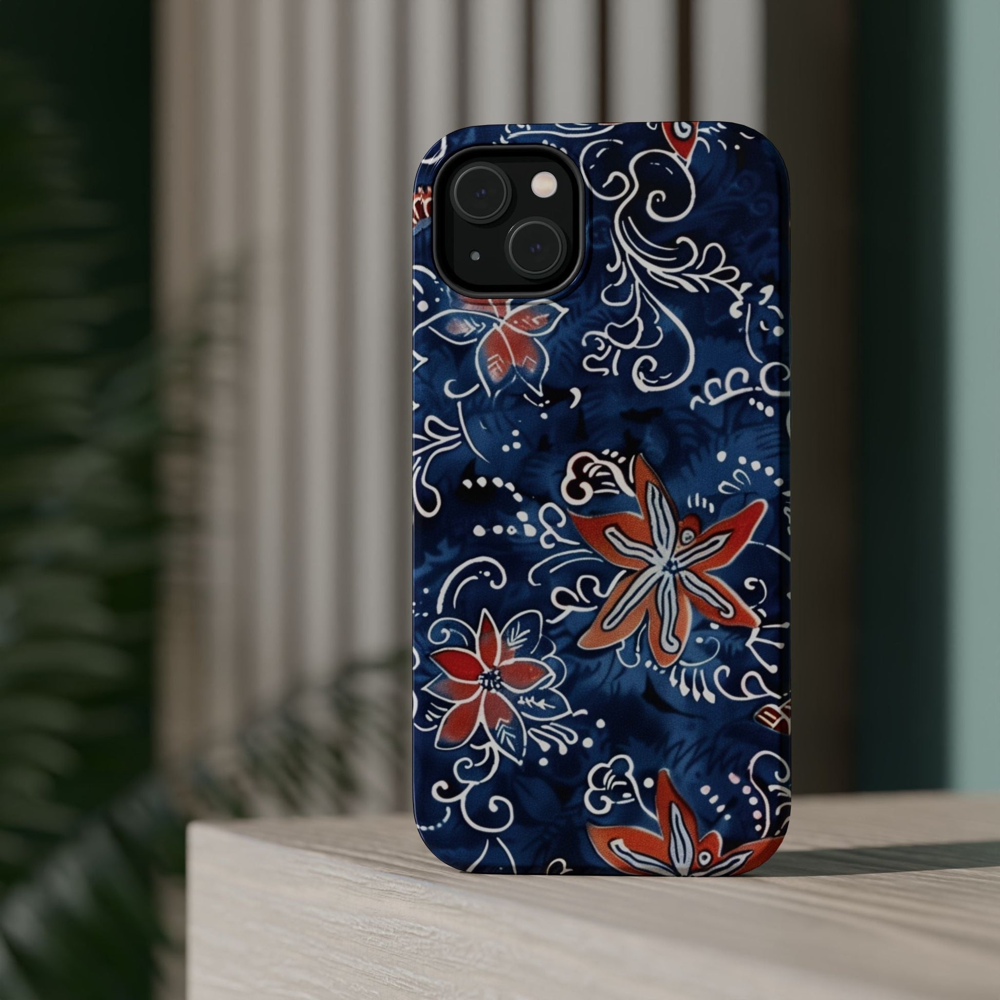Floral Indigo Magnetic Impact Phone Case - DIGITAL X