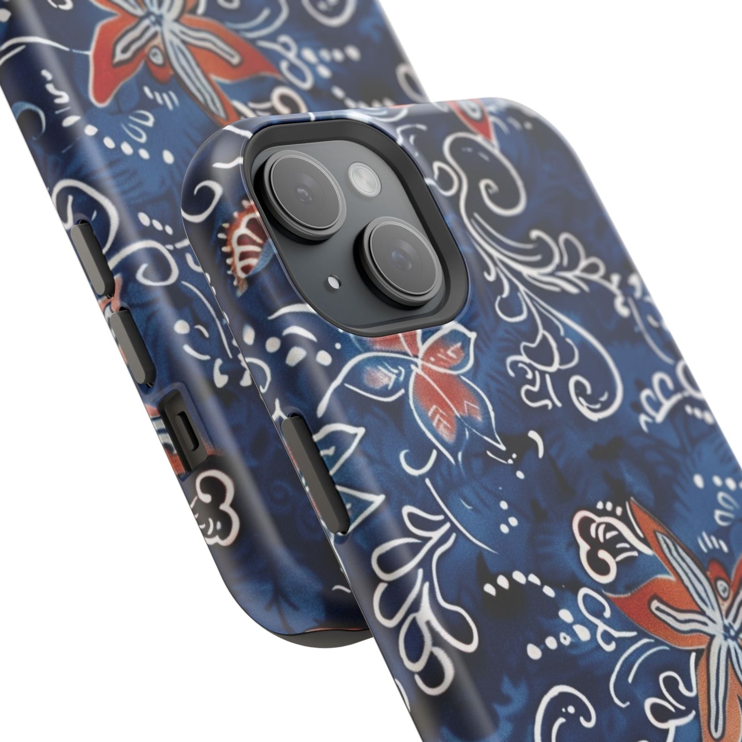 Floral Indigo Magnetic Impact Phone Case - DIGITAL X