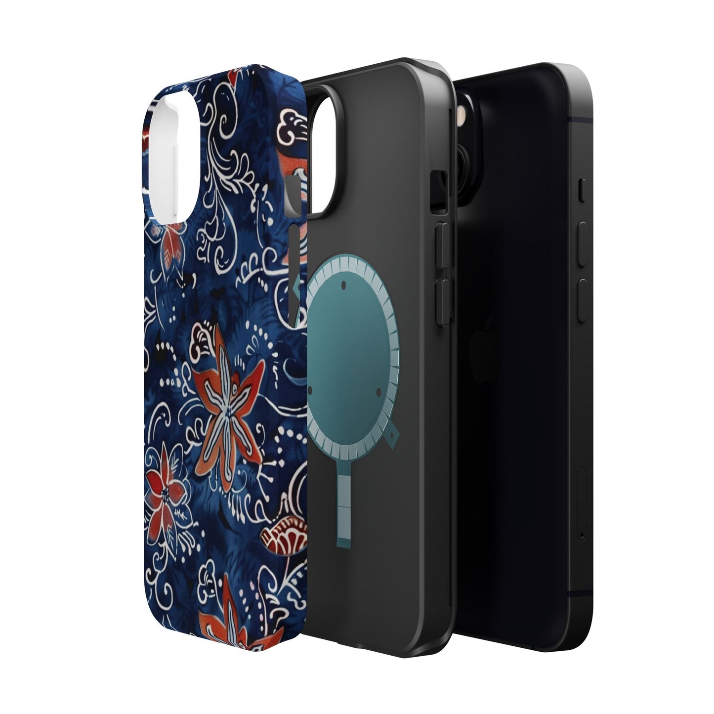 Floral Indigo Magnetic Impact Phone Case - DIGITAL X