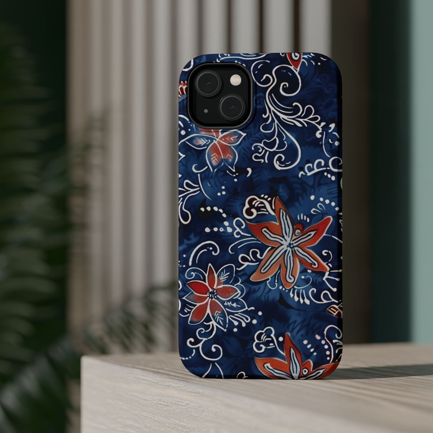 Floral Indigo Magnetic Impact Phone Case - DIGITAL X