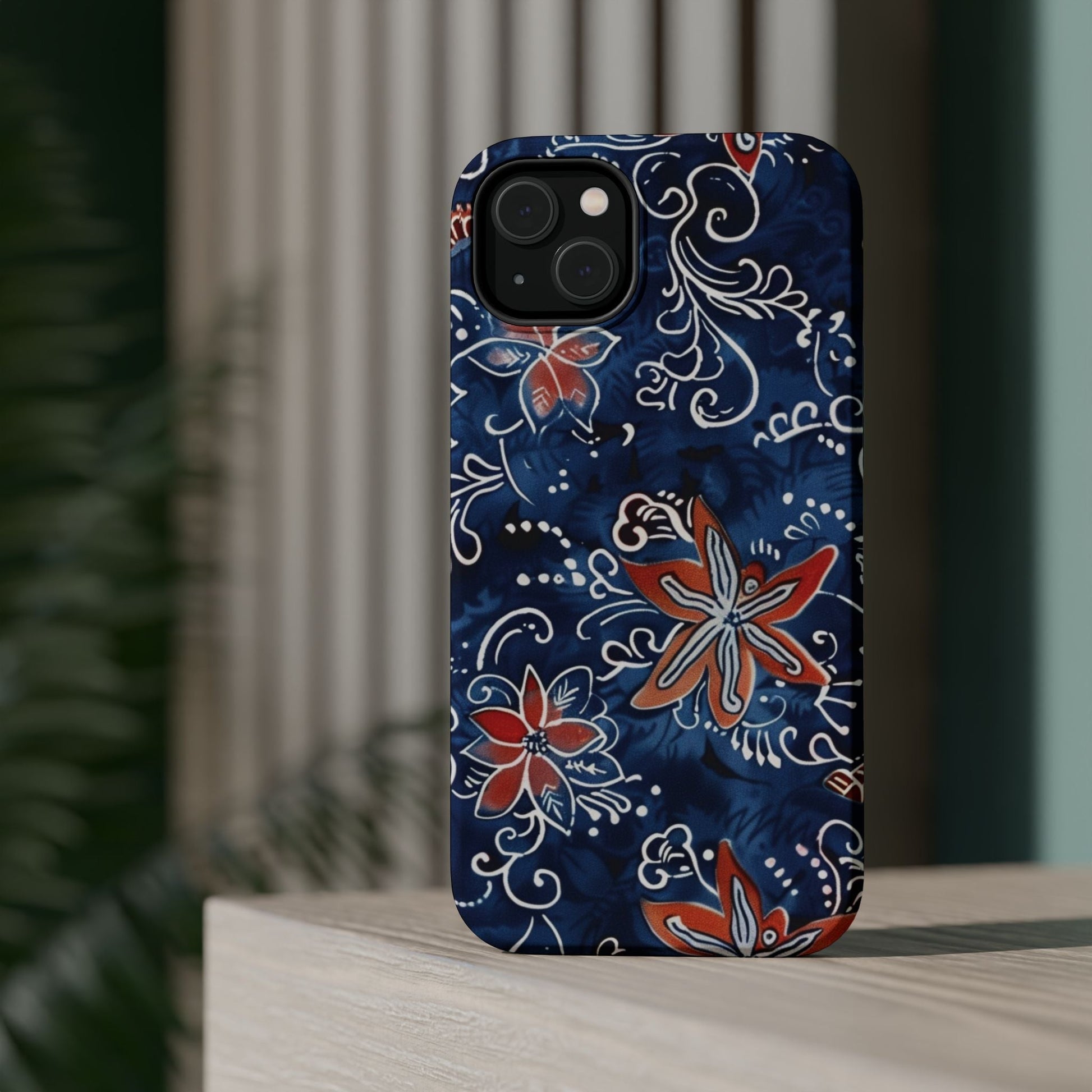 Floral Indigo Magnetic Impact Phone Case - DIGITAL X