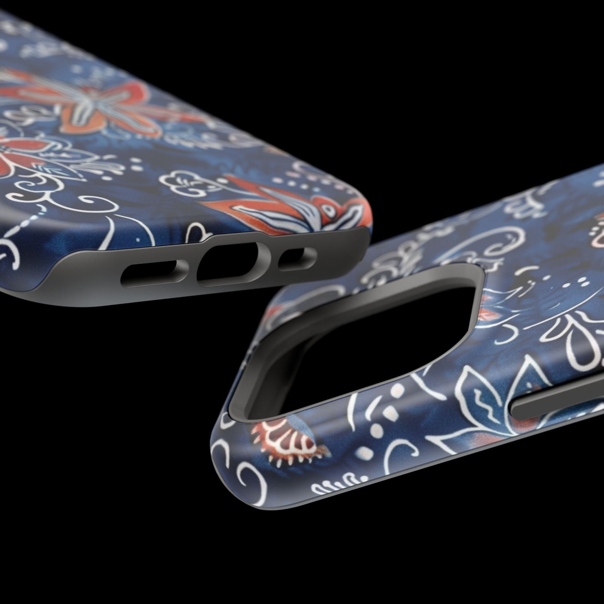 Floral Indigo Magnetic Impact Phone Case - DIGITAL X