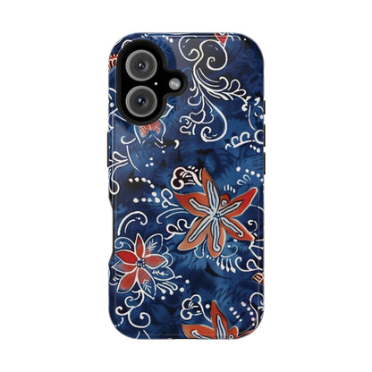 Floral Indigo Magnetic Impact Phone Case - DIGITAL X