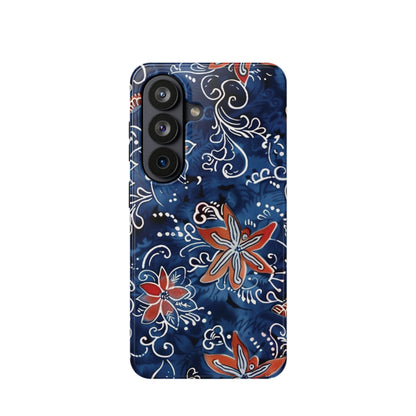 Floral Indigo Magnetic Impact Phone Case - DIGITAL X