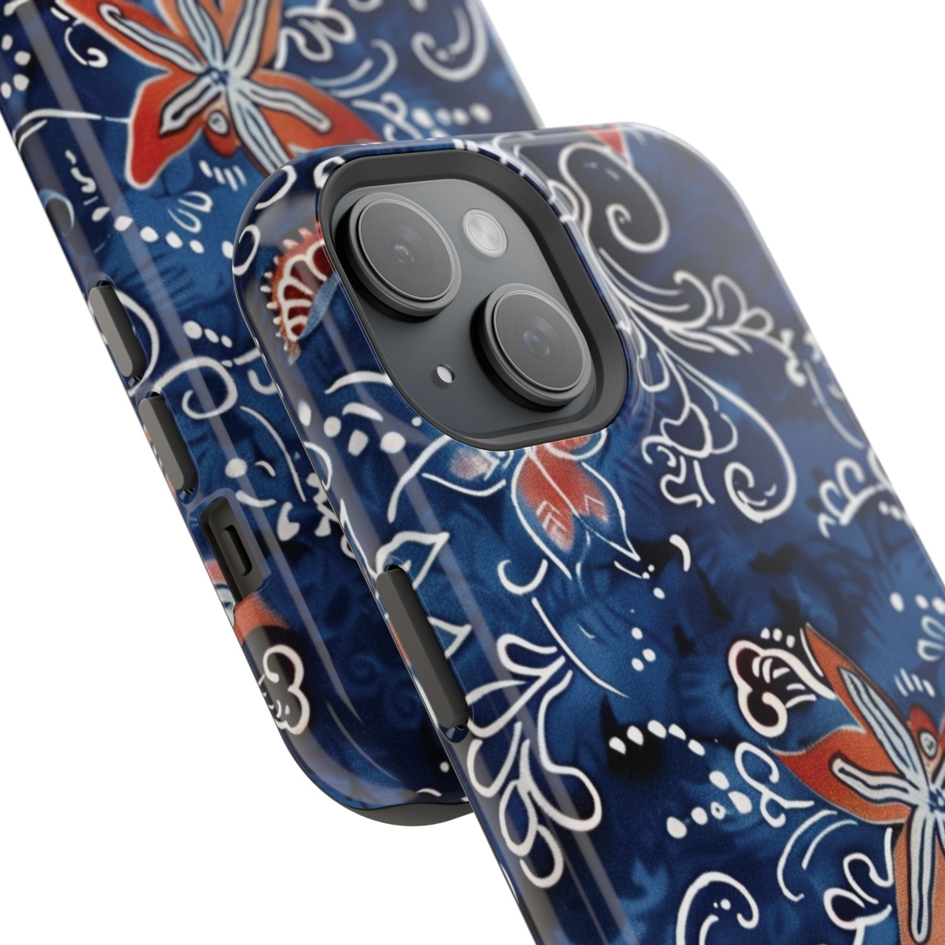 Floral Indigo Magnetic Impact Phone Case - DIGITAL X