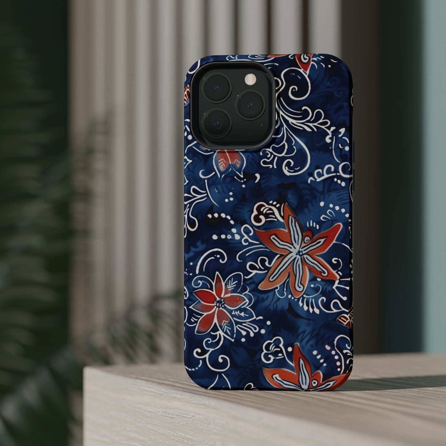 Floral Indigo Magnetic Impact Phone Case - DIGITAL X