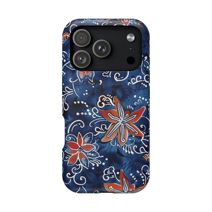 Floral Indigo Magnetic Impact Phone Case - DIGITAL X