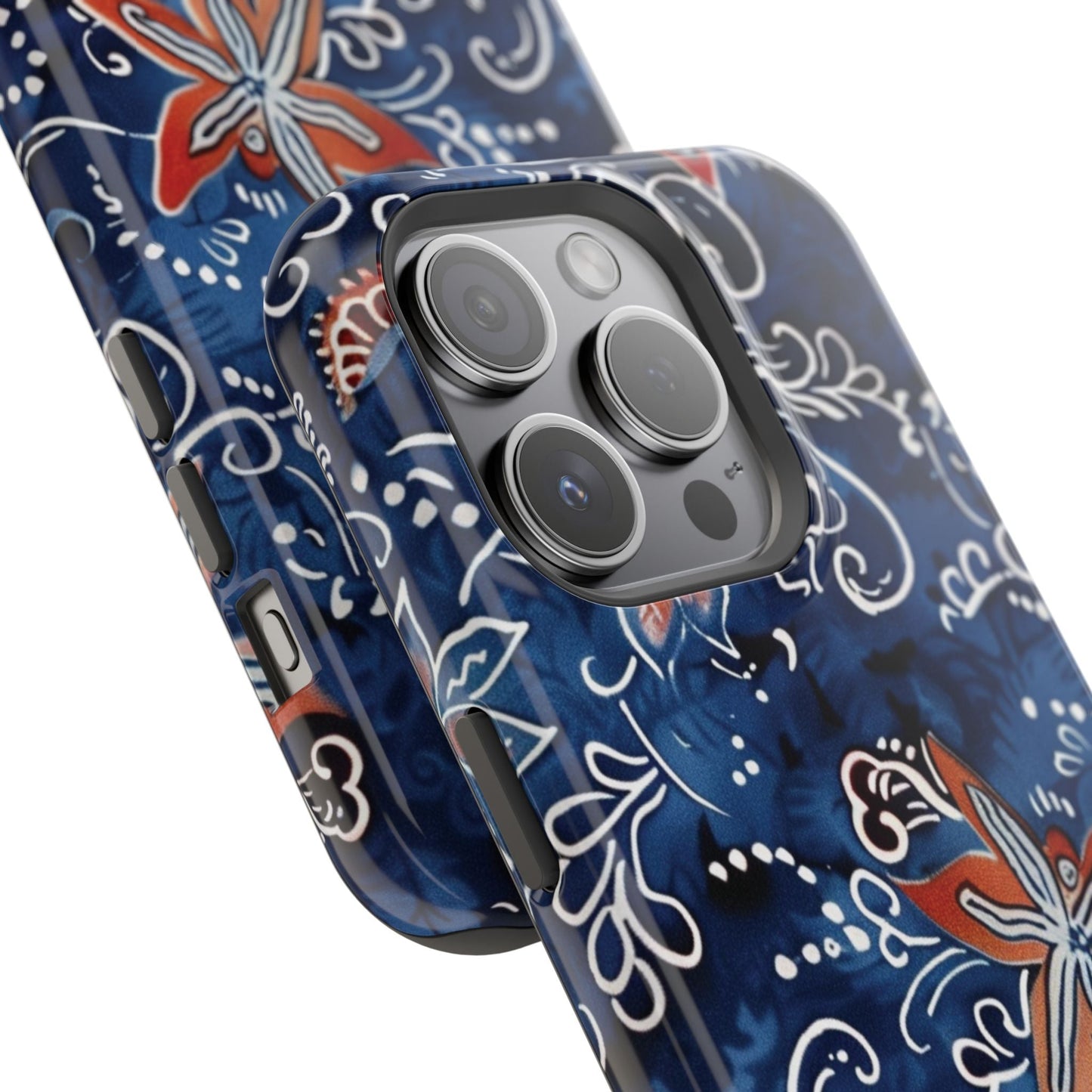 Floral Indigo Magnetic Impact Phone Case - DIGITAL X