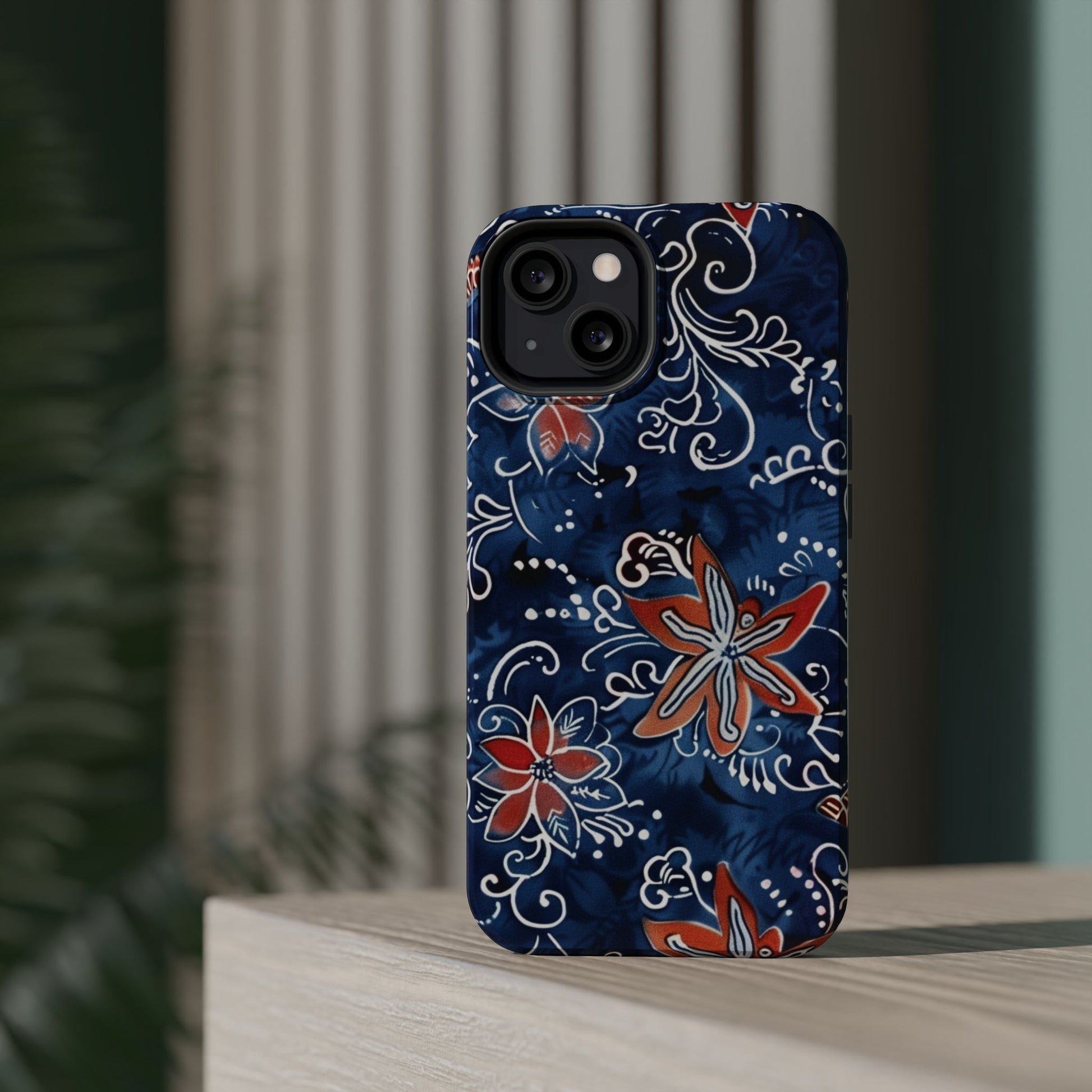 Floral Indigo Magnetic Impact Phone Case - DIGITAL X