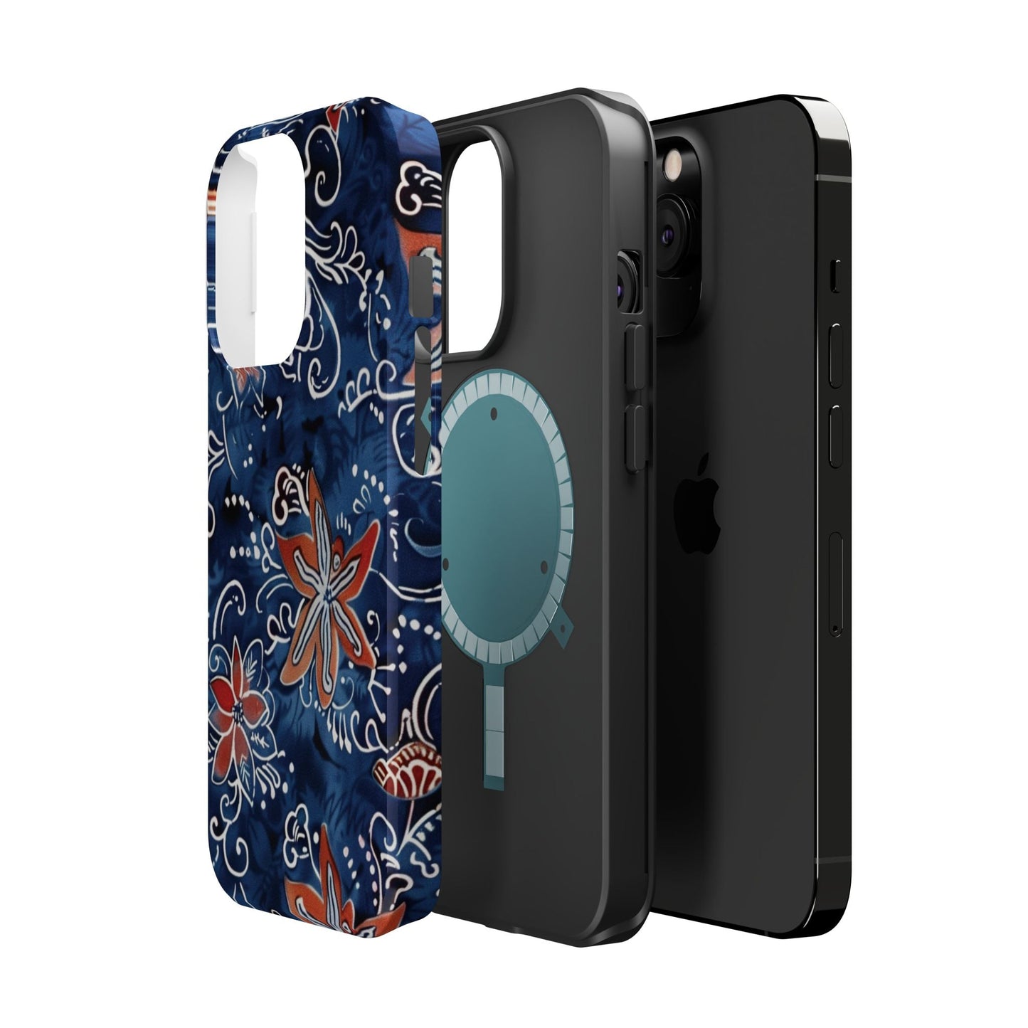 Floral Indigo Magnetic Impact Phone Case - DIGITAL X