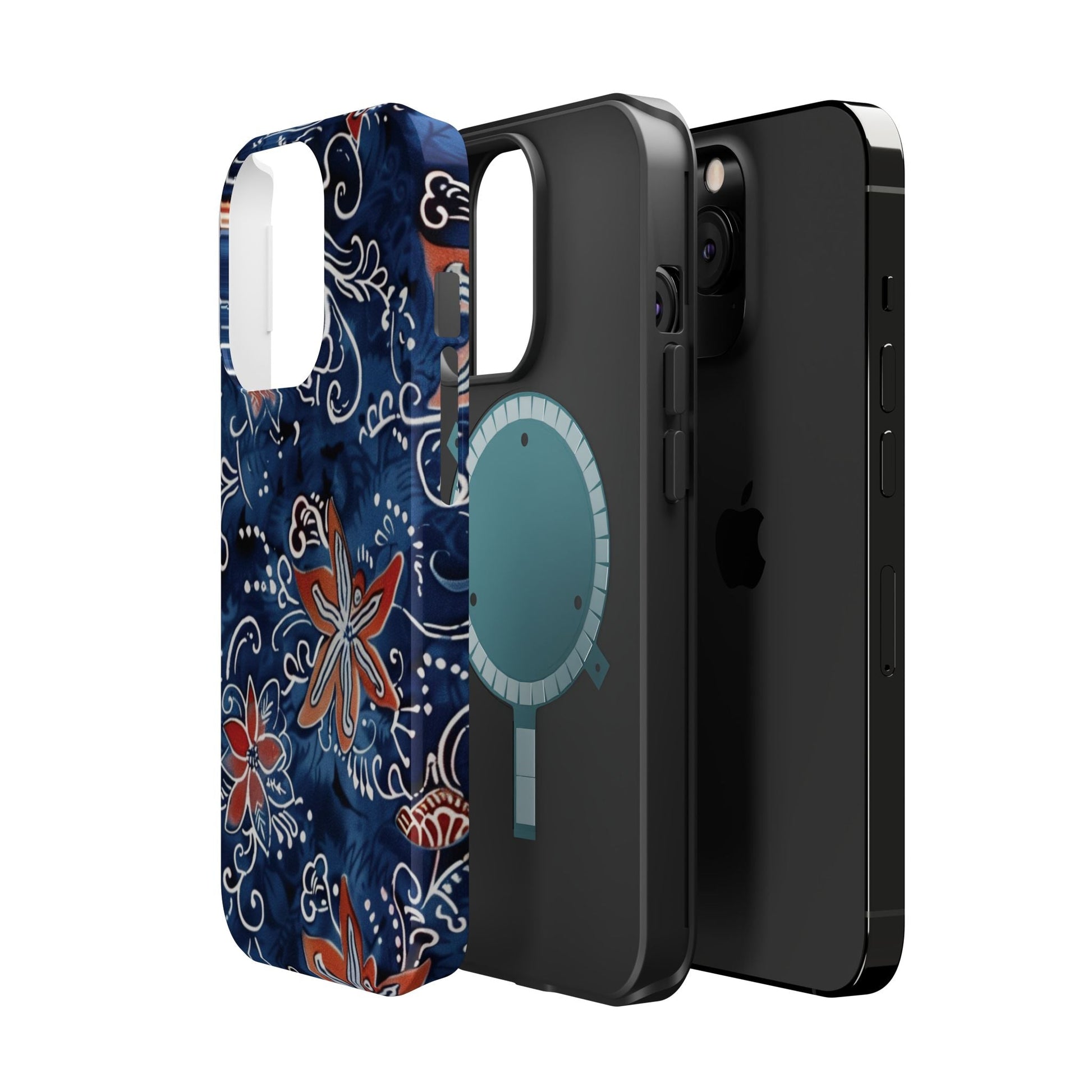 Floral Indigo Magnetic Impact Phone Case - DIGITAL X