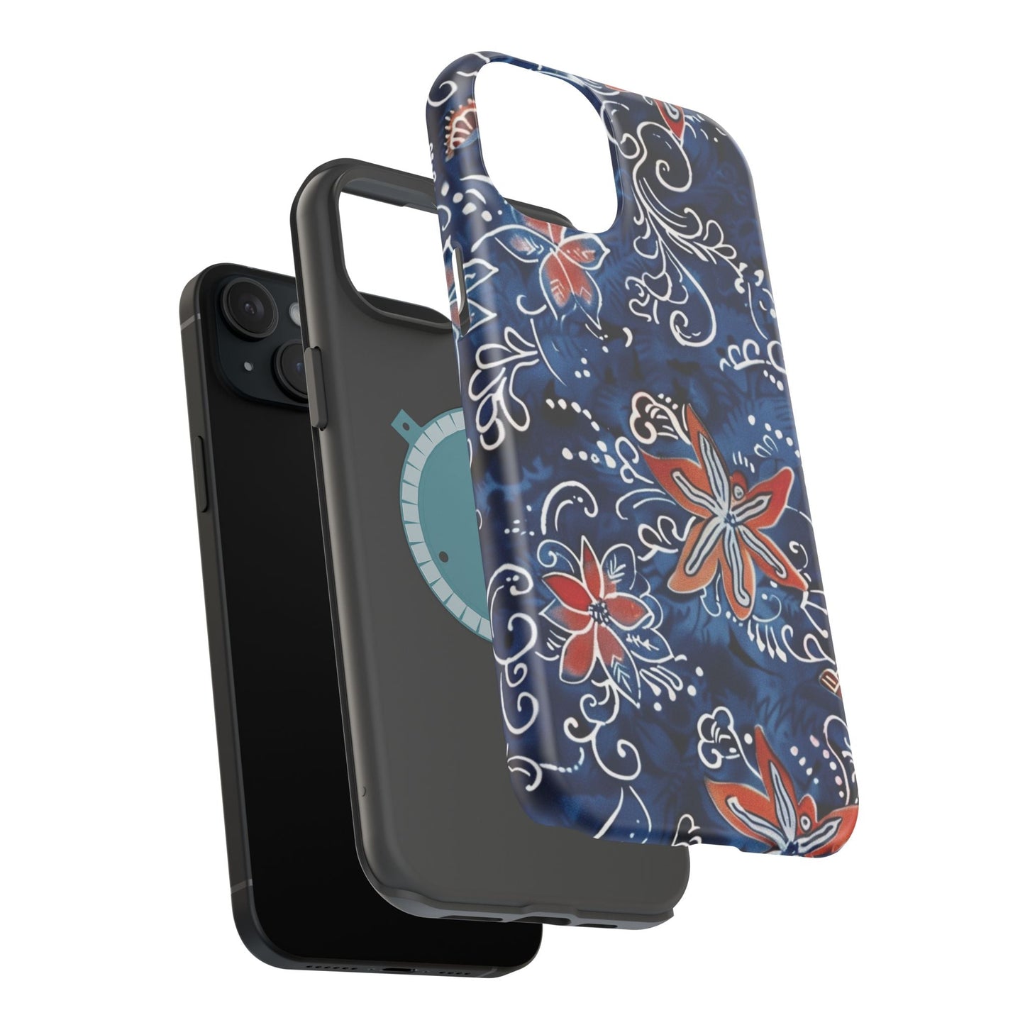 Floral Indigo Magnetic Impact Phone Case - DIGITAL X