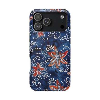 Floral Indigo Magnetic Impact Phone Case - DIGITAL X