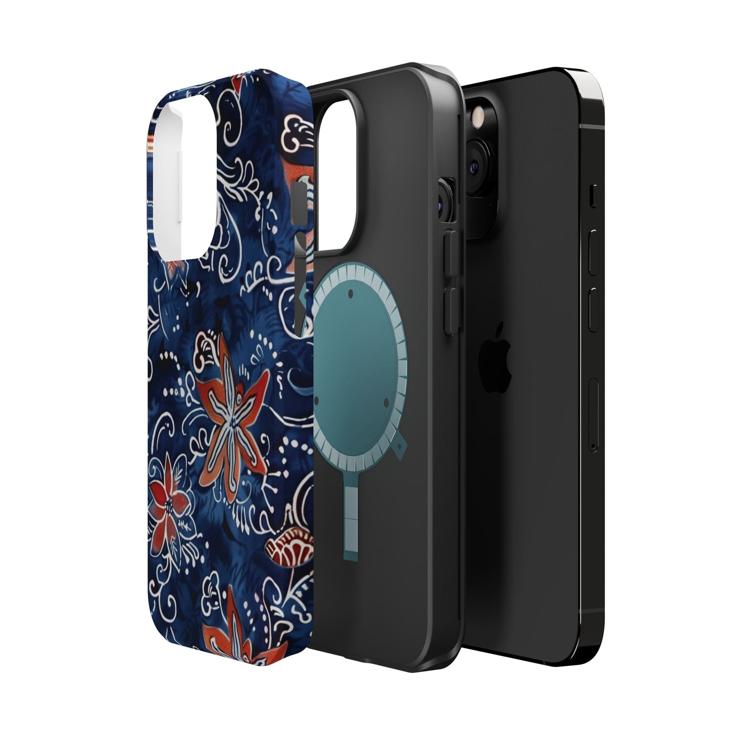 Floral Indigo Magnetic Impact Phone Case - DIGITAL X