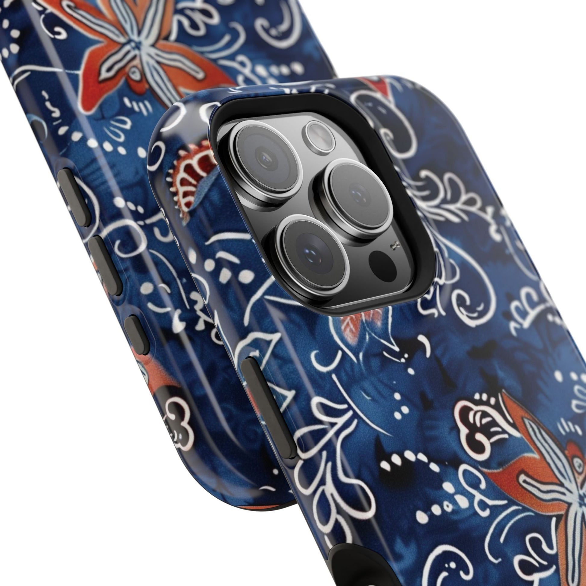 Floral Indigo Magnetic Impact Phone Case - DIGITAL X