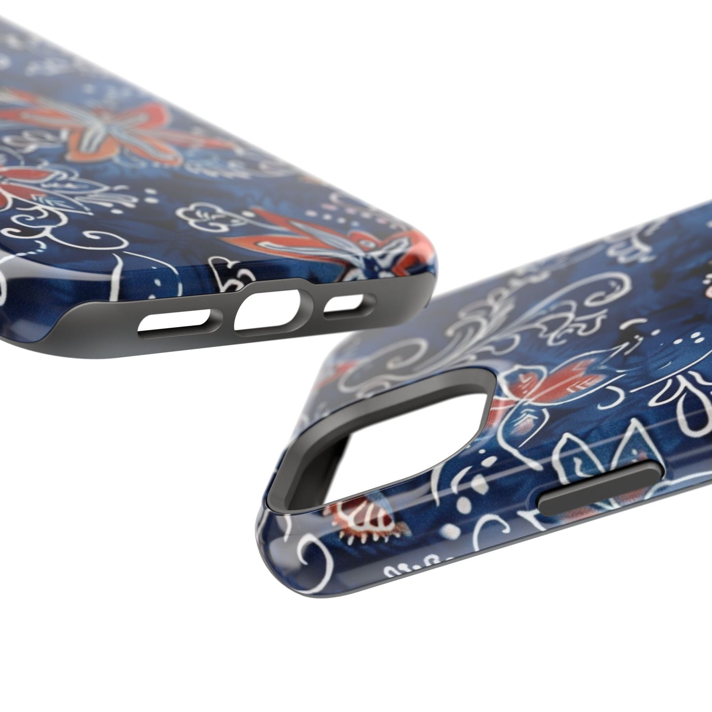 Floral Indigo Magnetic Impact Phone Case - DIGITAL X