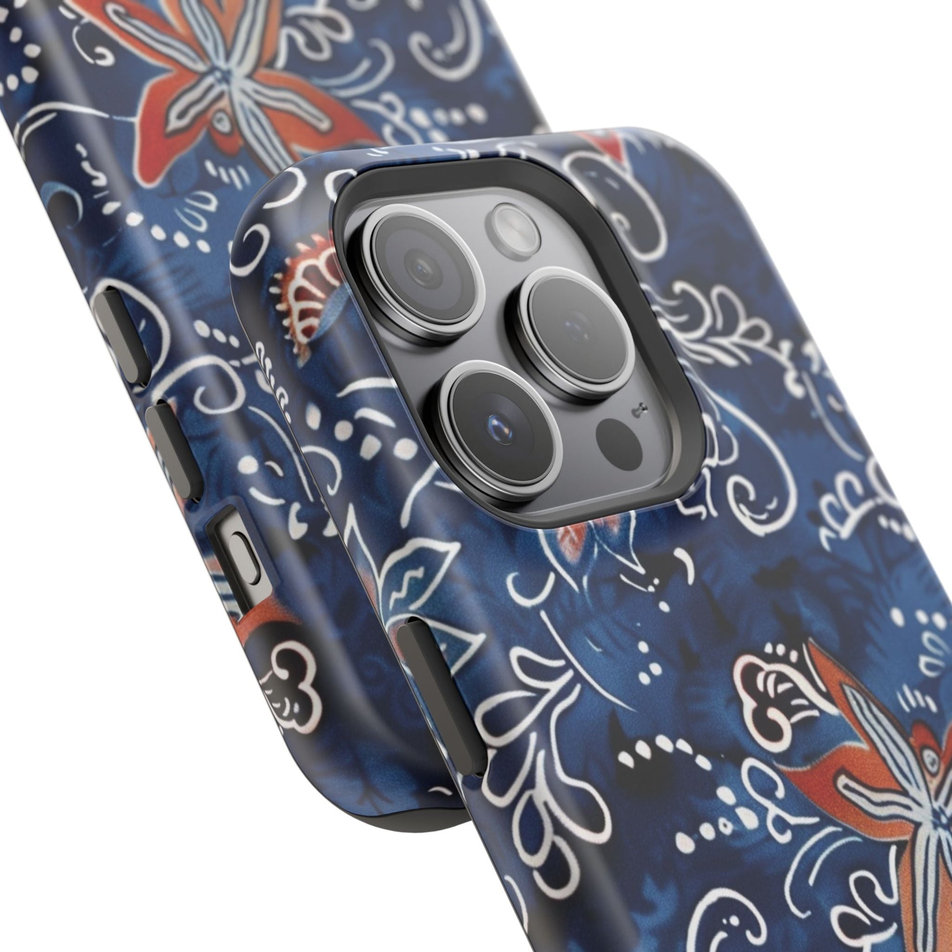 Floral Indigo Magnetic Impact Phone Case - DIGITAL X