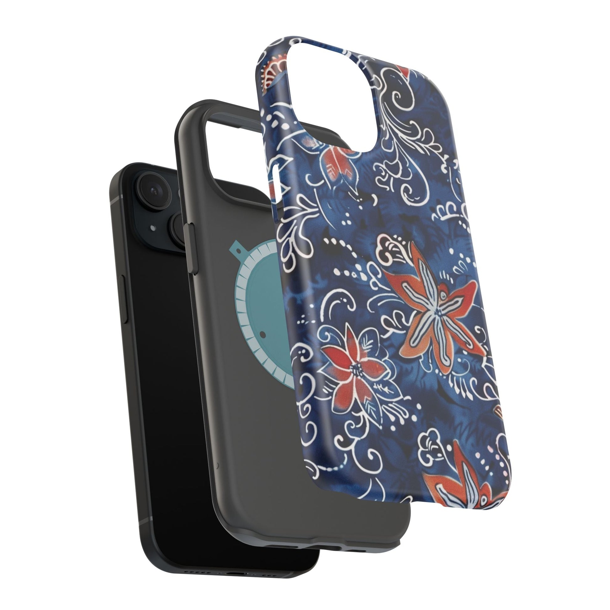 Floral Indigo Magnetic Impact Phone Case - DIGITAL X