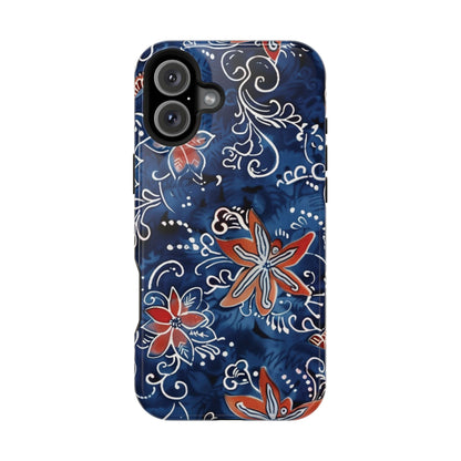 Floral Indigo Magnetic Impact Phone Case - DIGITAL X