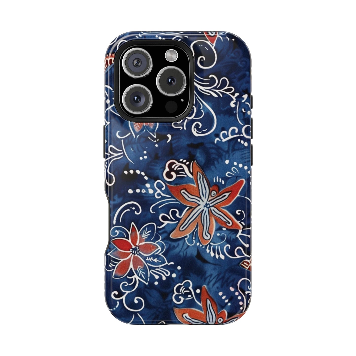 Floral Indigo Magnetic Impact Phone Case - DIGITAL X