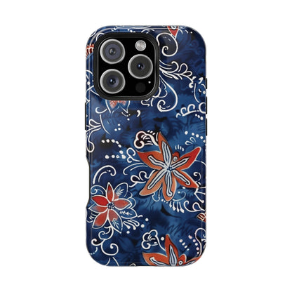 Floral Indigo Magnetic Impact Phone Case - DIGITAL X