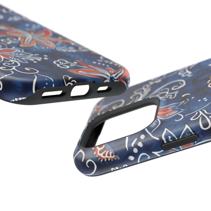 Floral Indigo Magnetic Impact Phone Case - DIGITAL X