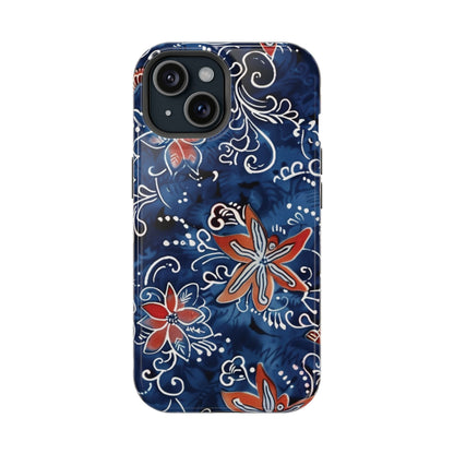 Floral Indigo Magnetic Impact Phone Case - DIGITAL X