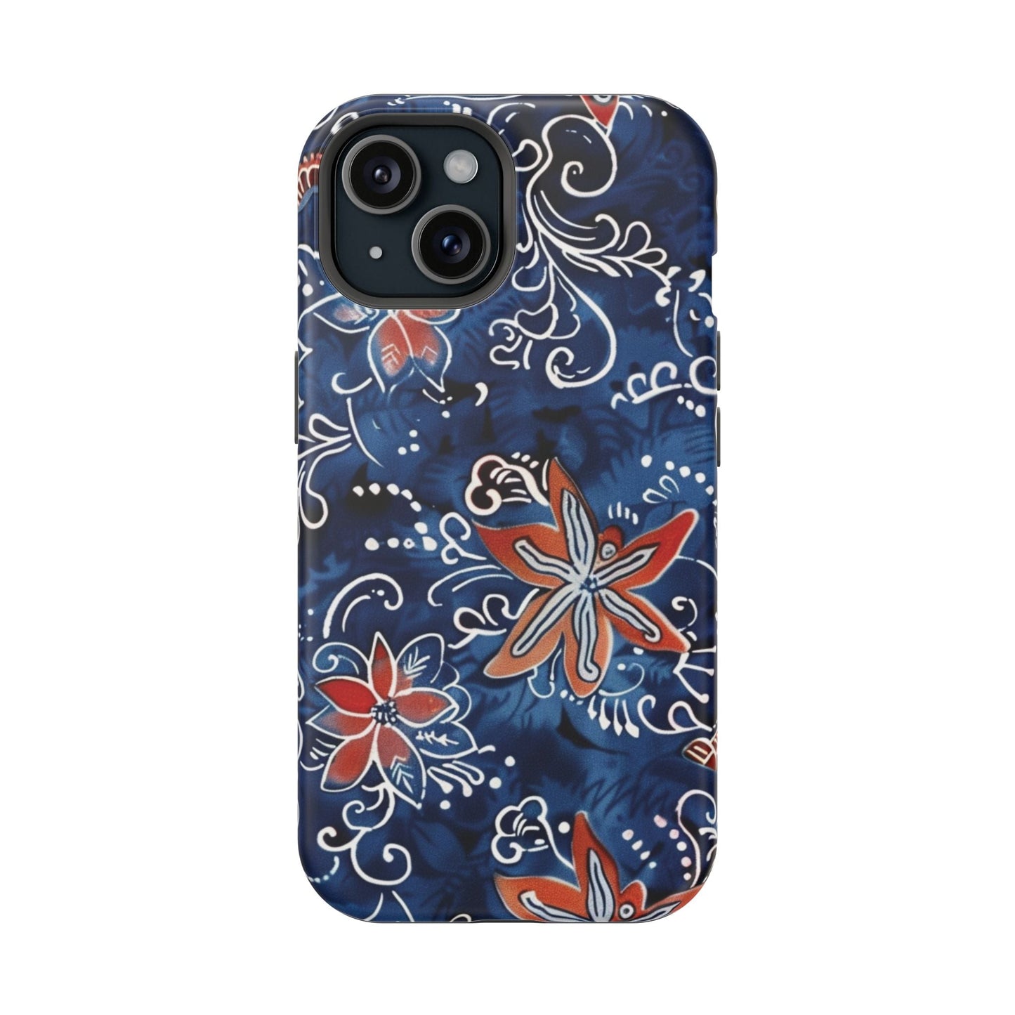 Floral Indigo Magnetic Impact Phone Case - DIGITAL X