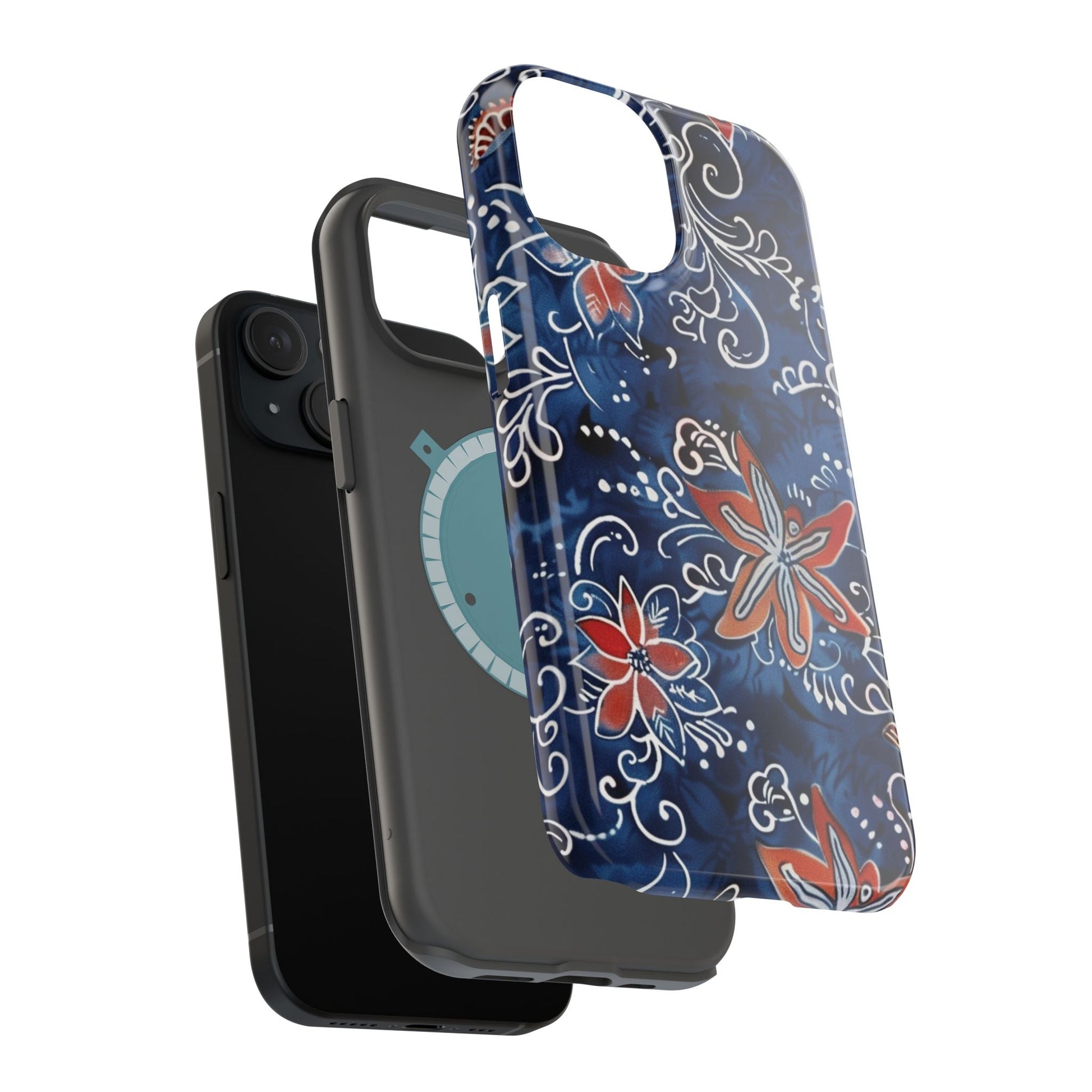 Floral Indigo Magnetic Impact Phone Case - DIGITAL X