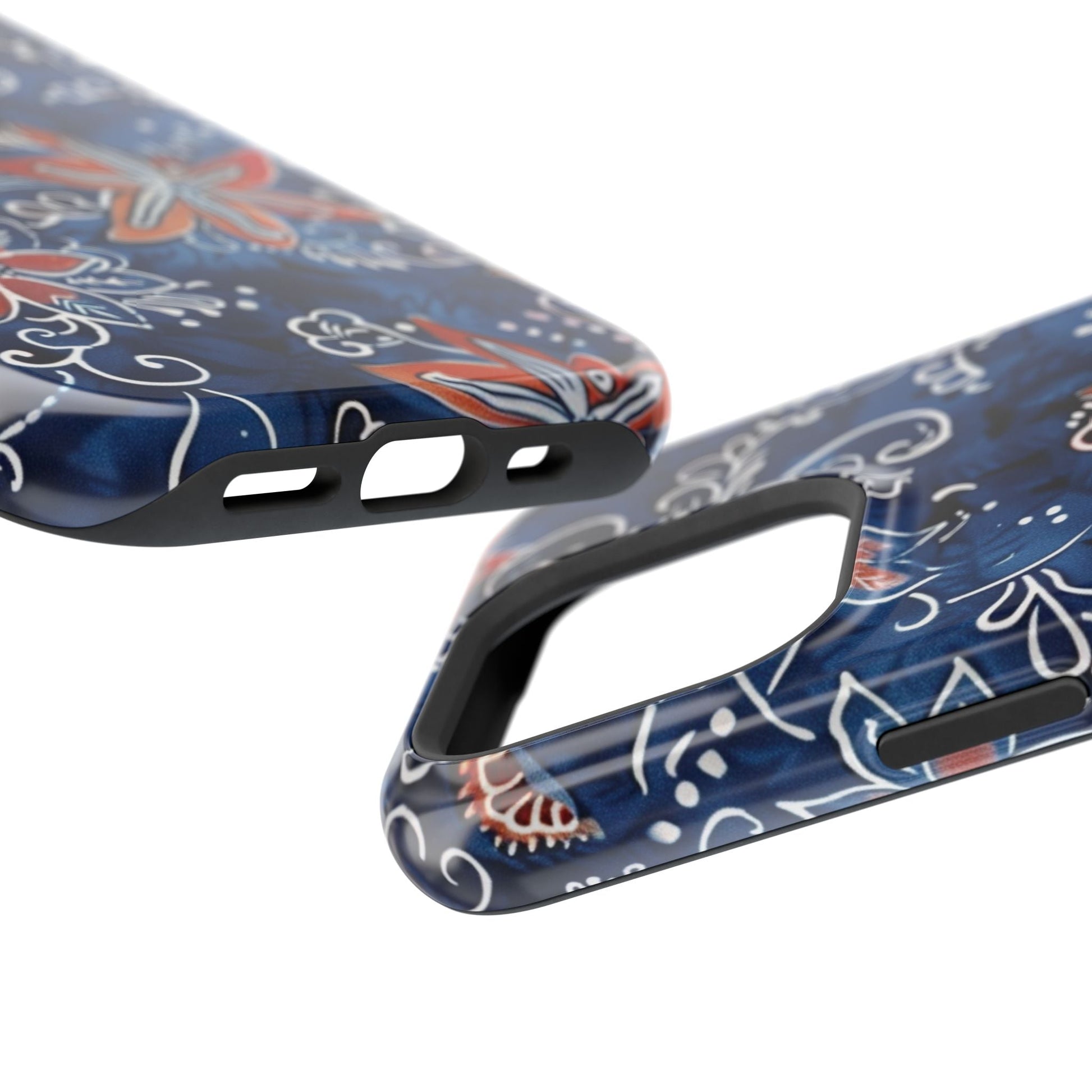 Floral Indigo Magnetic Impact Phone Case - DIGITAL X