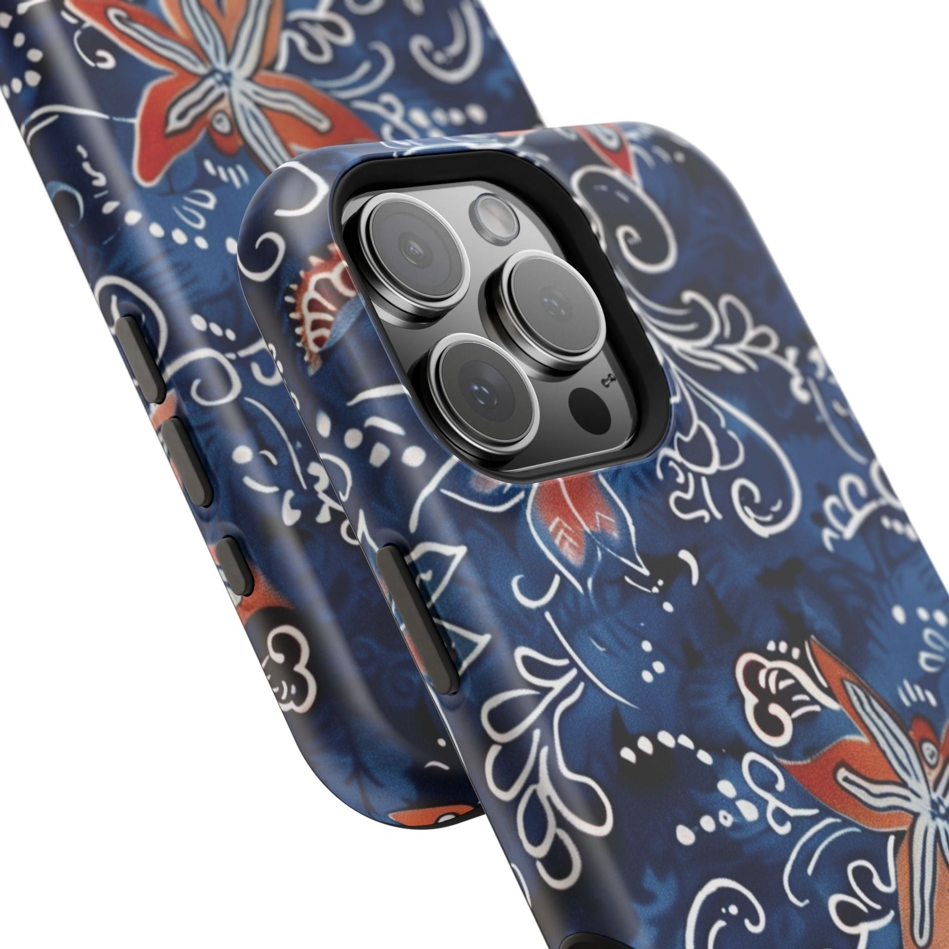 Floral Indigo Magnetic Impact Phone Case - DIGITAL X