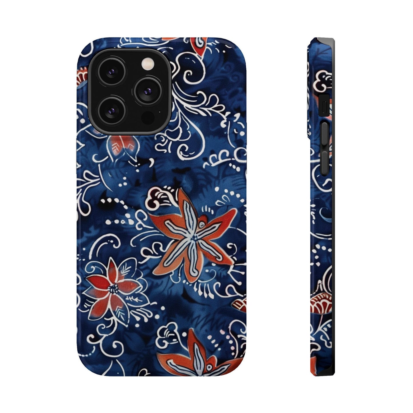 Floral Indigo Magnetic Impact Phone Case - DIGITAL X