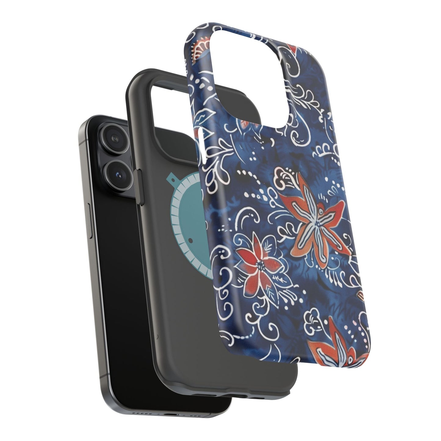 Floral Indigo Magnetic Impact Phone Case - DIGITAL X