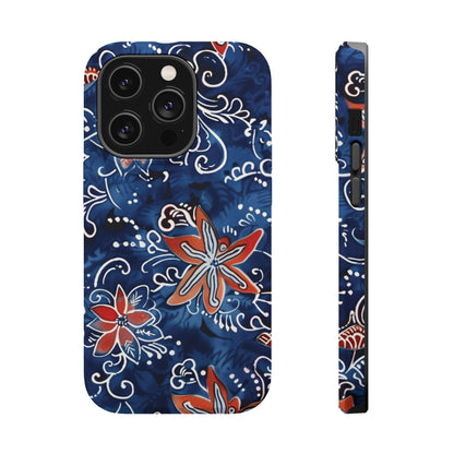 Floral Indigo Magnetic Impact Phone Case - DIGITAL X