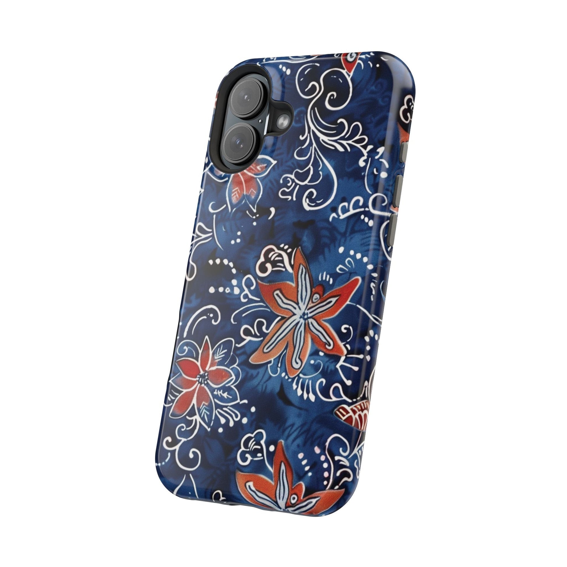 Floral Indigo Magnetic Impact Phone Case - DIGITAL X