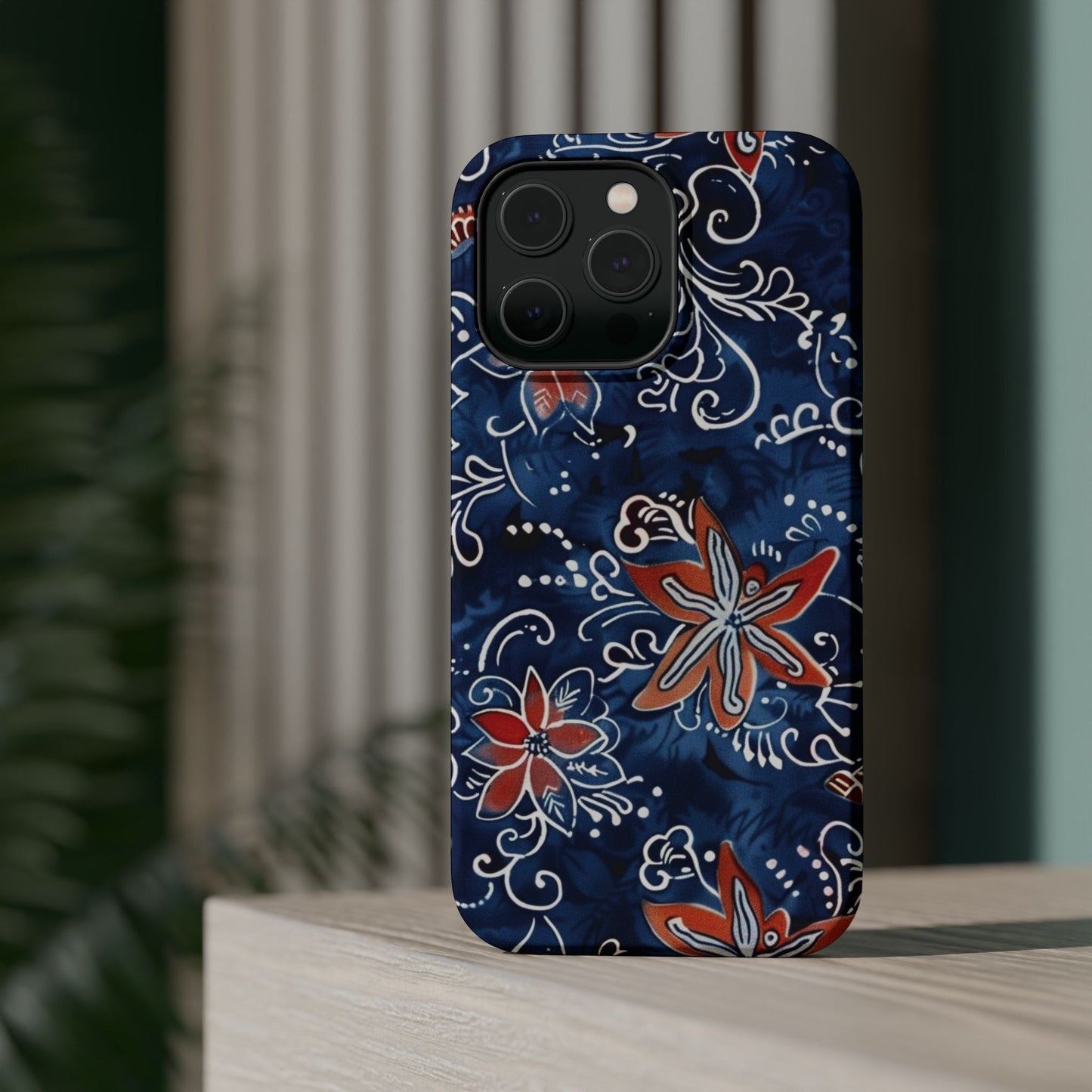 Floral Indigo Magnetic Impact Phone Case - DIGITAL X