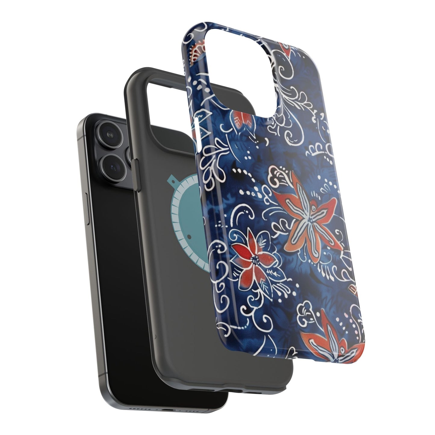 Floral Indigo Magnetic Impact Phone Case - DIGITAL X