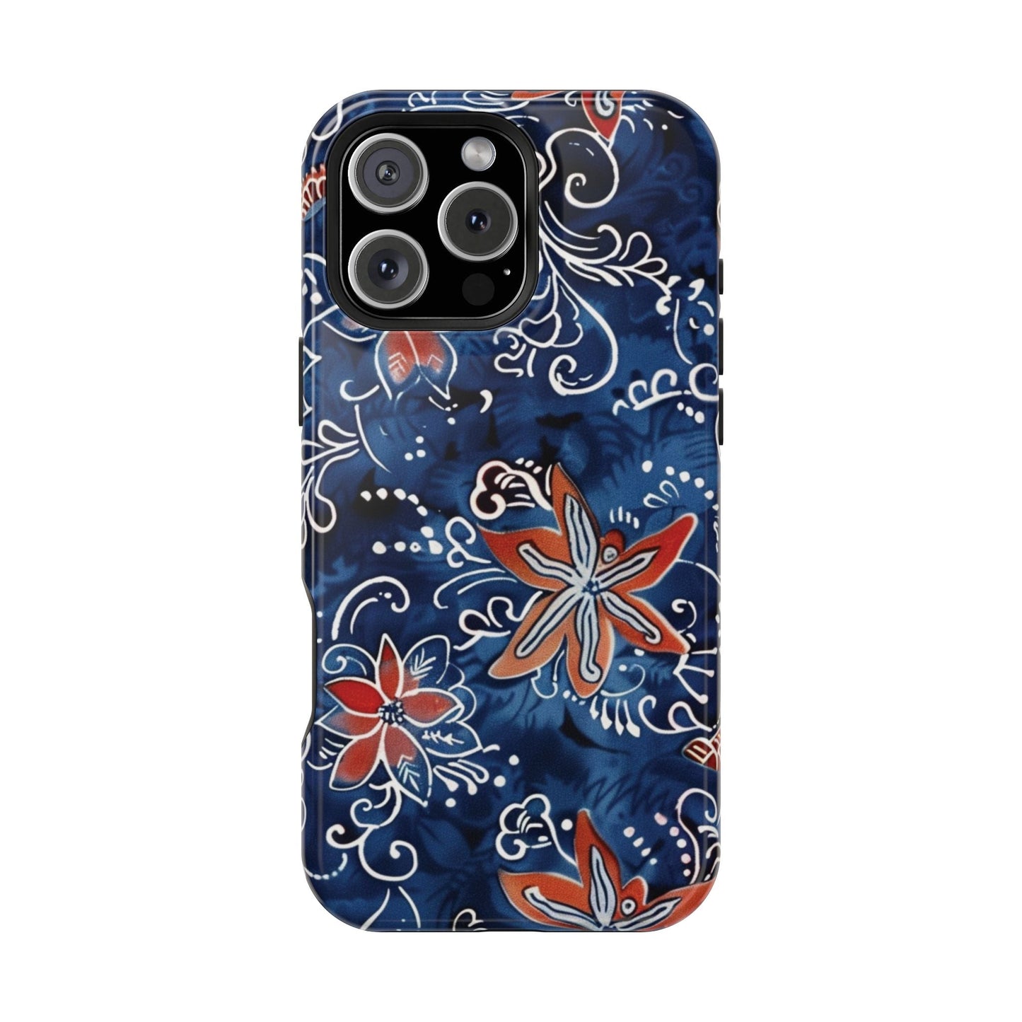 Floral Indigo Magnetic Impact Phone Case - DIGITAL X