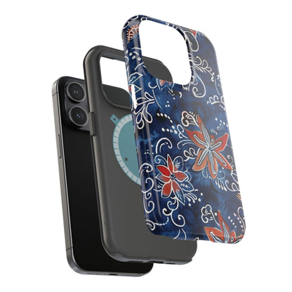 Floral Indigo Magnetic Impact Phone Case - DIGITAL X