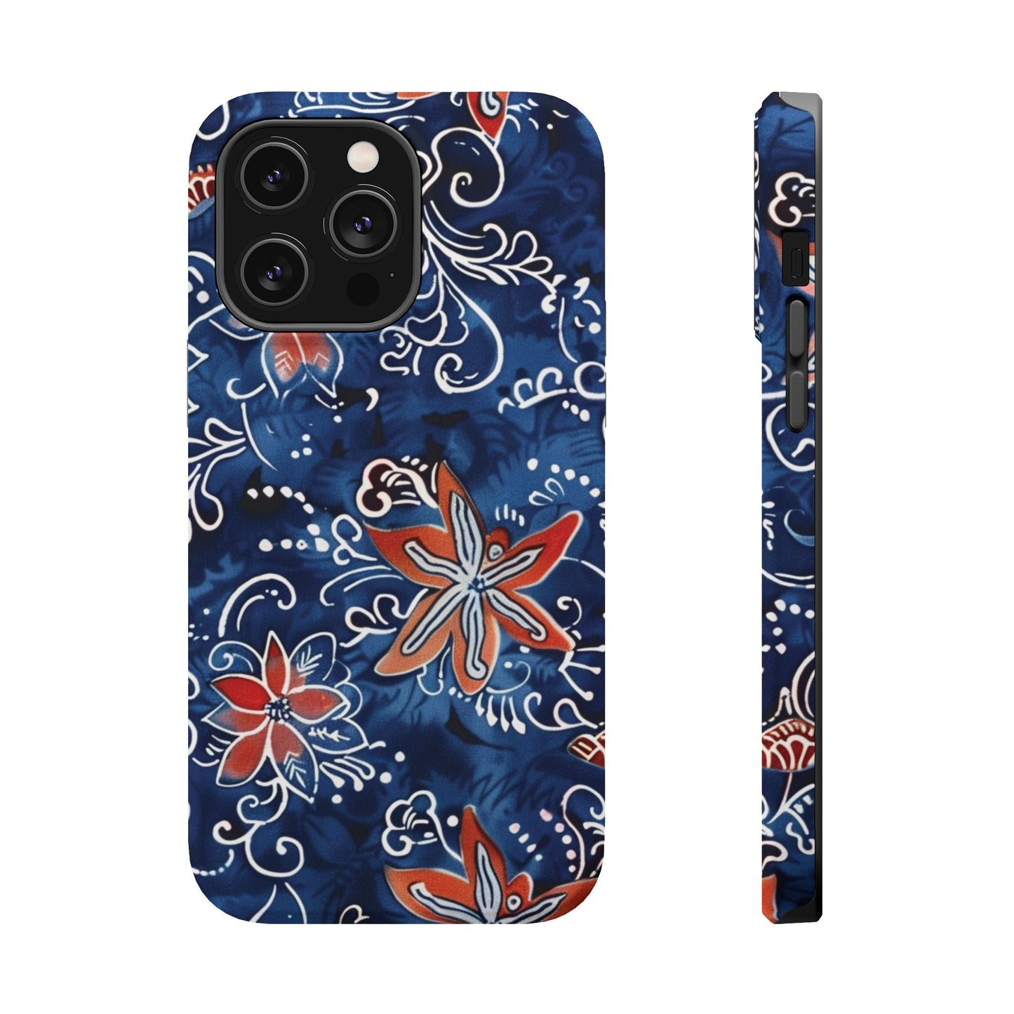 Floral Indigo Magnetic Impact Phone Case - DIGITAL X
