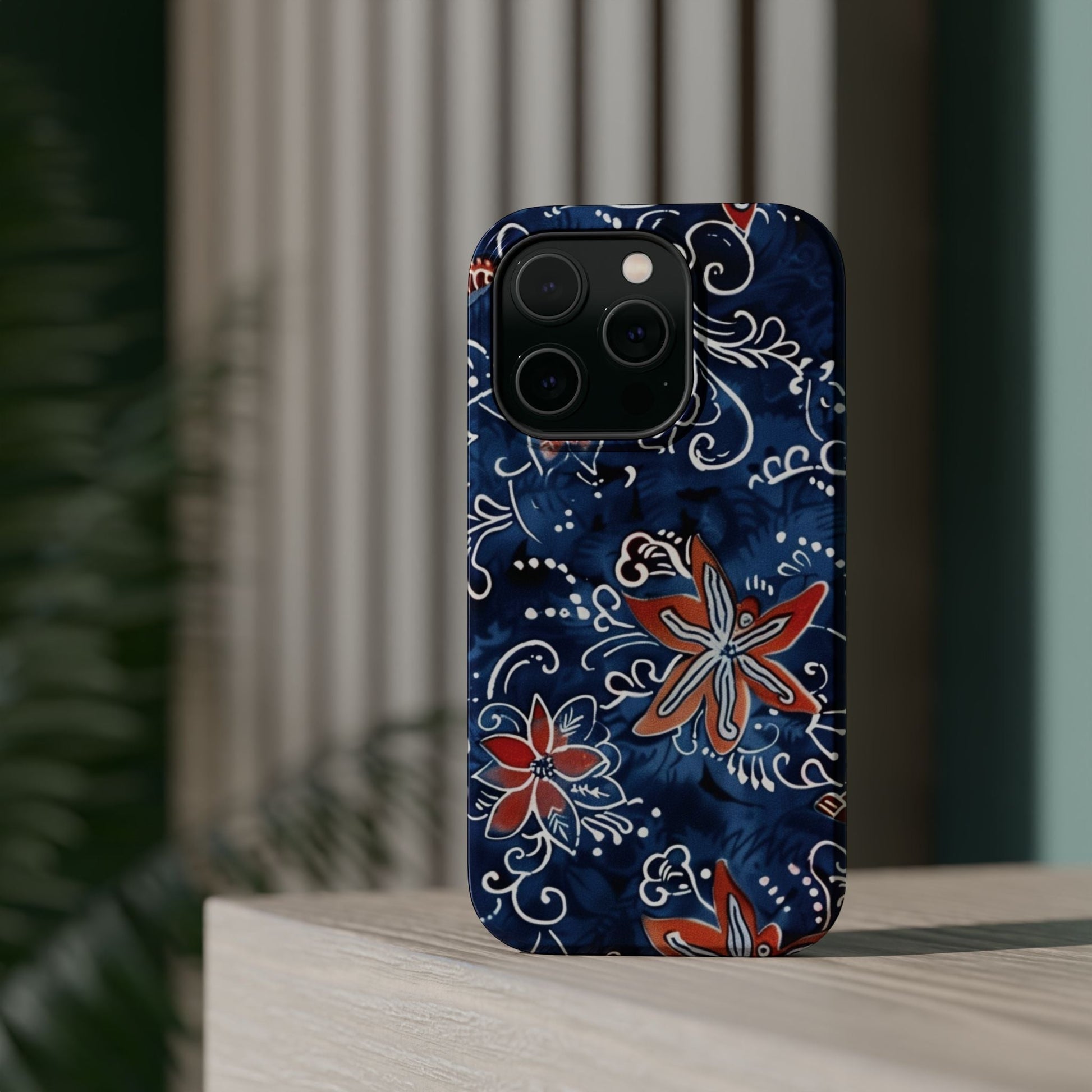 Floral Indigo Magnetic Impact Phone Case - DIGITAL X
