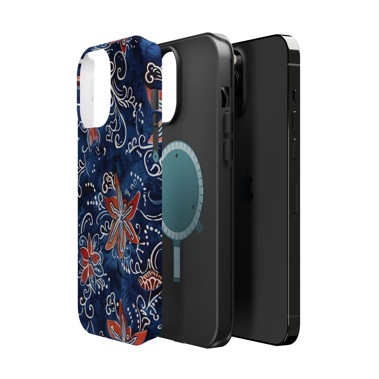 Floral Indigo Magnetic Impact Phone Case - DIGITAL X