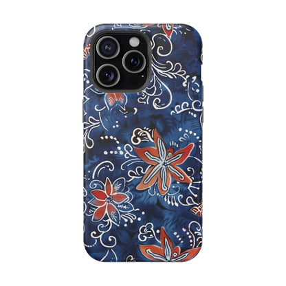 Floral Indigo Magnetic Impact Phone Case - DIGITAL X