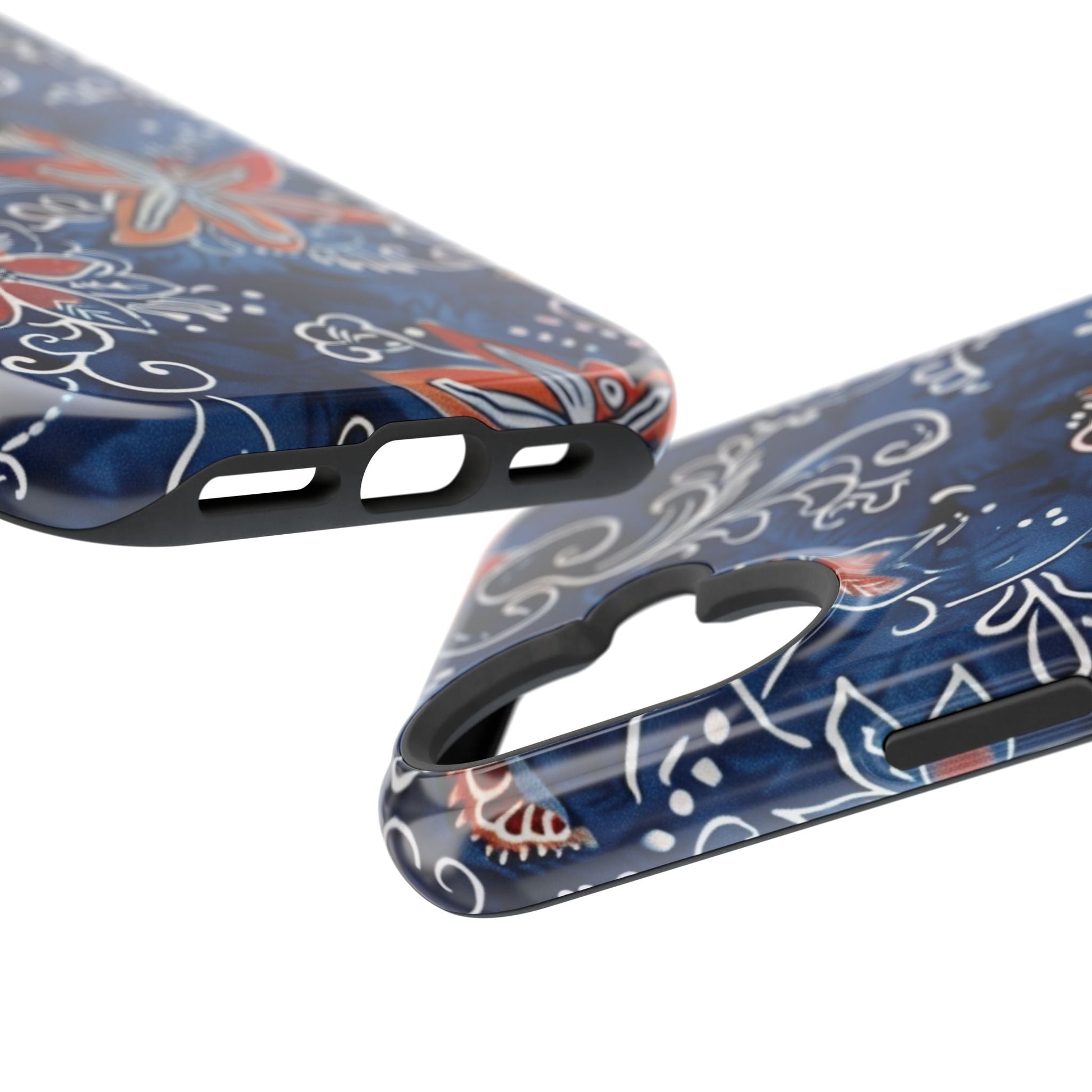 Floral Indigo Magnetic Impact Phone Case - DIGITAL X